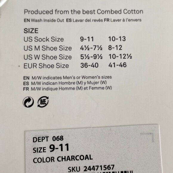 Happy Socks Est 2008 Sweden Star Print Crew Socks Charcoal Pink Wht 5.5-9.5 W - Picture 4 of 6